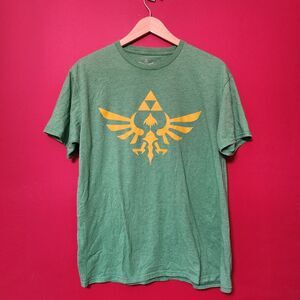Nintendo Zelda Triforce Logo Green Graphic T-Shirt Mens XL